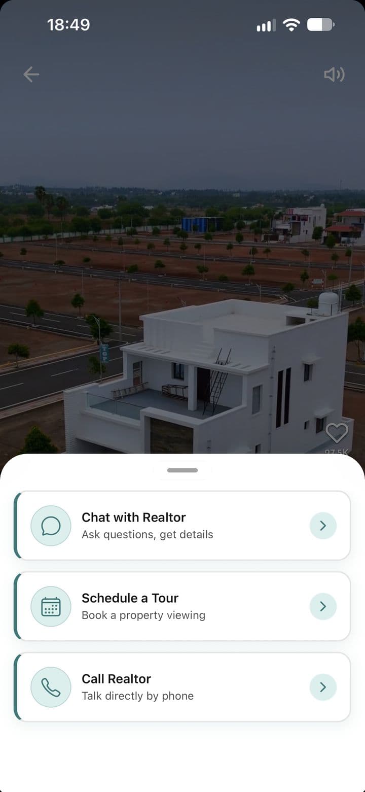Screen from the Gmore app: From the video to you in one tap