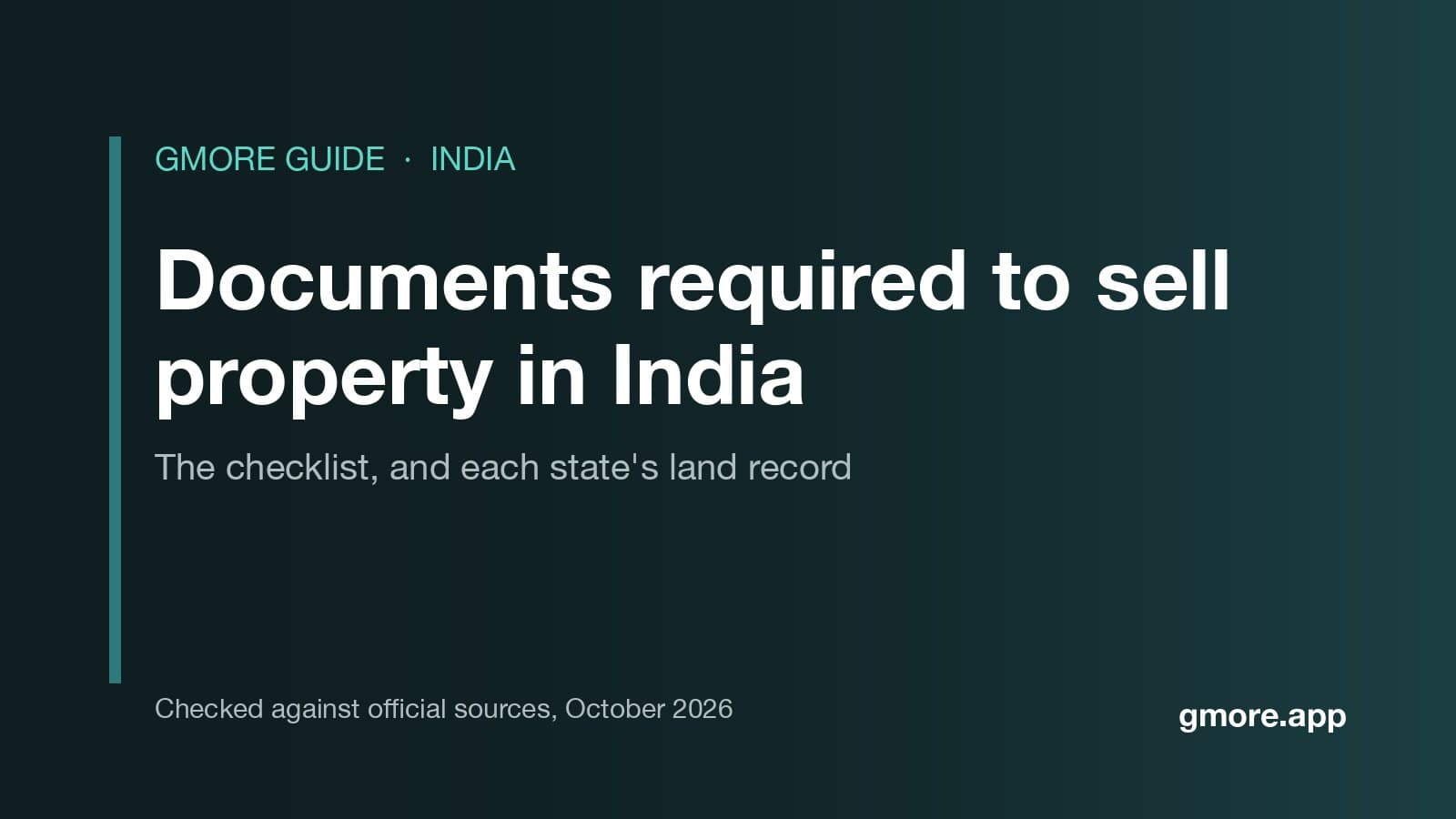Documents required to sell property in India: the checklist