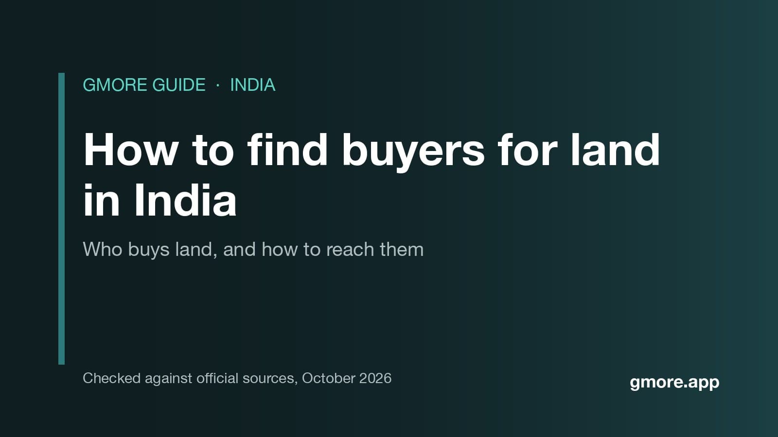 How to find buyers for land in India