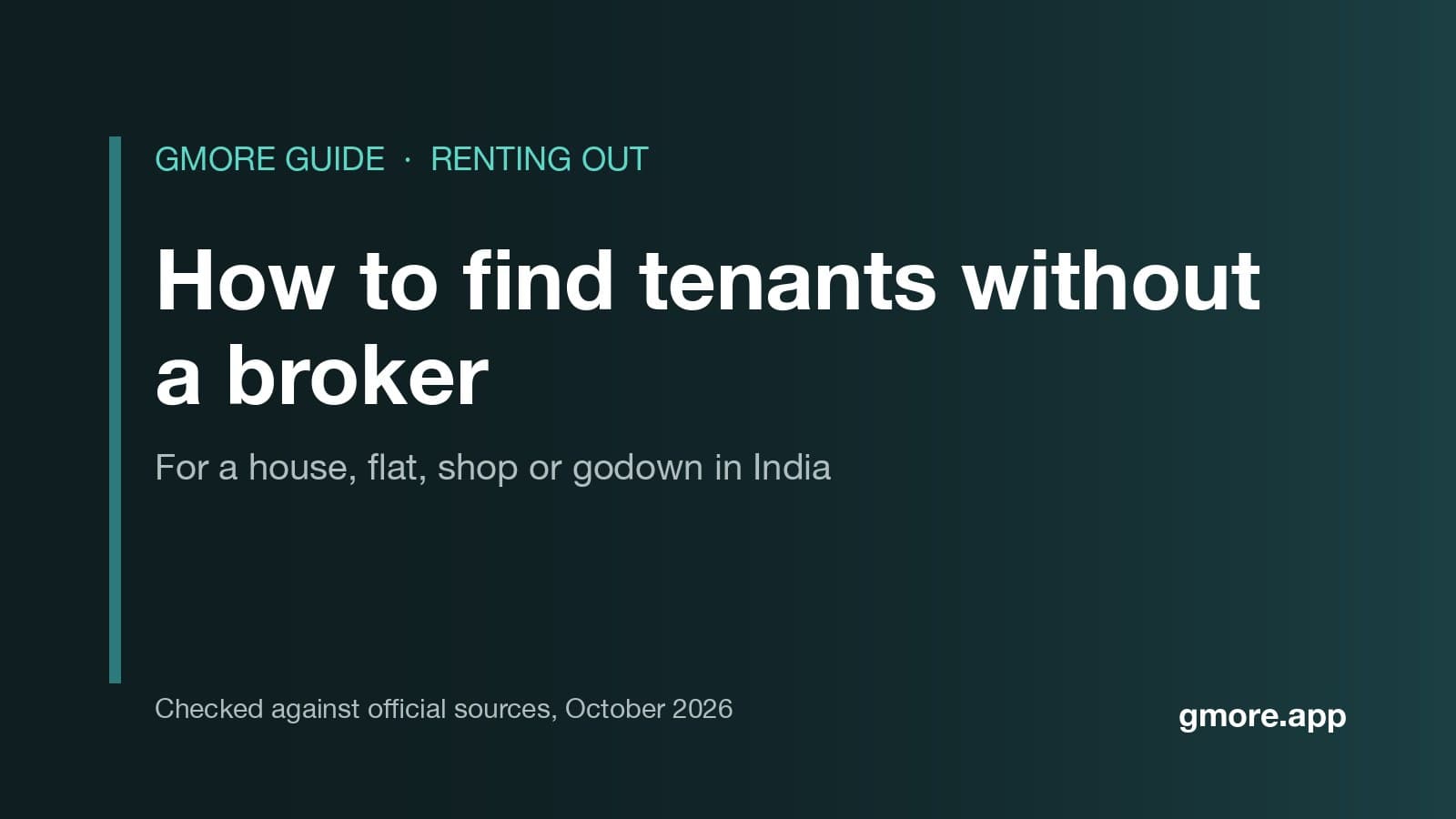 How to find tenants without a broker, for a house, flat, shop or godown in India