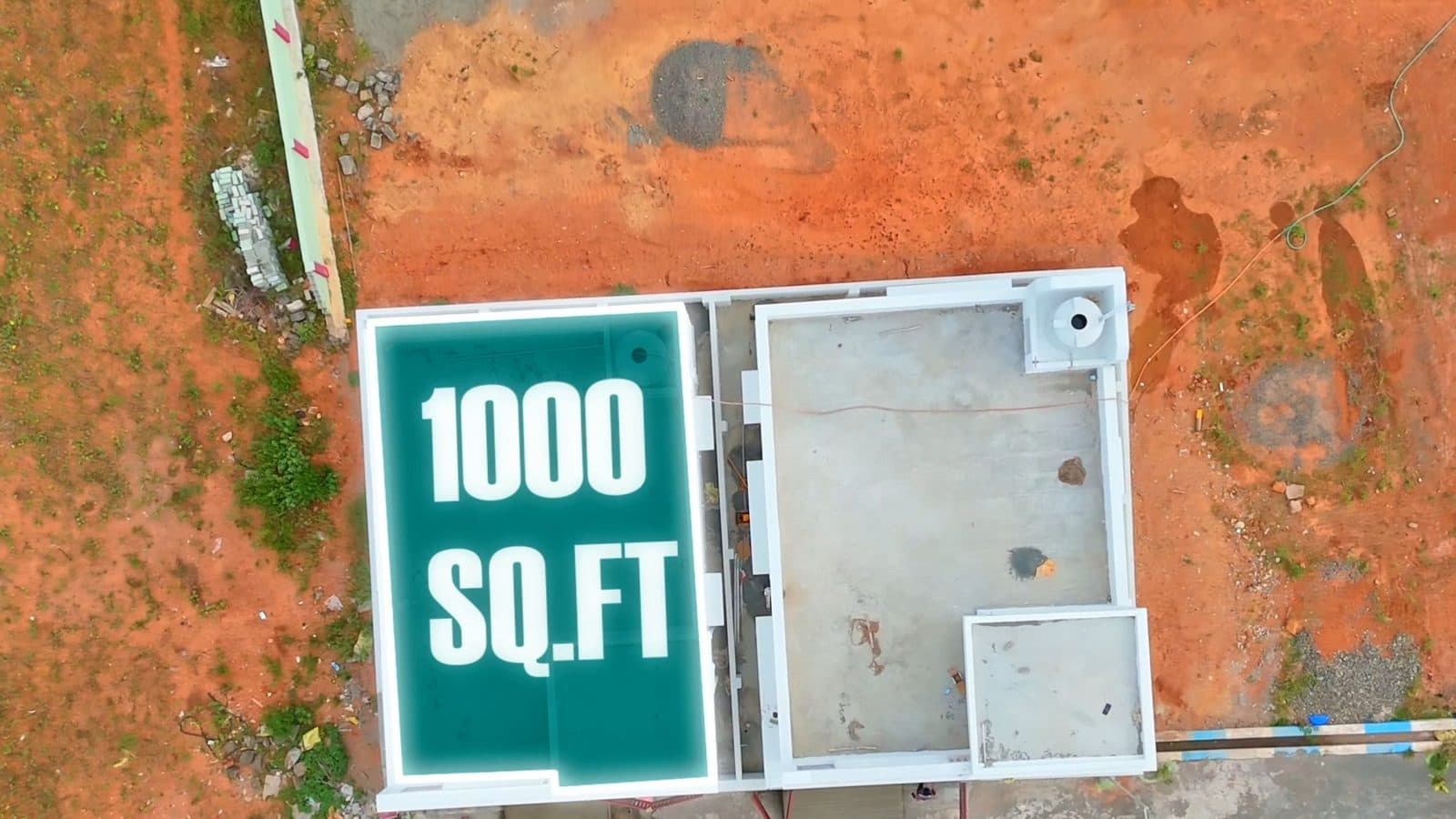 A residential plot from the air in Namakkal, filmed by Gmore