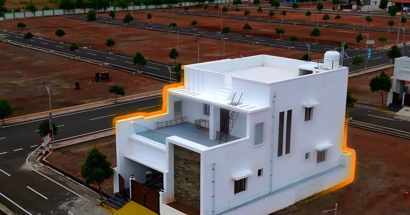 A new house in a plotted layout in Tamil Nadu, filmed by Gmore